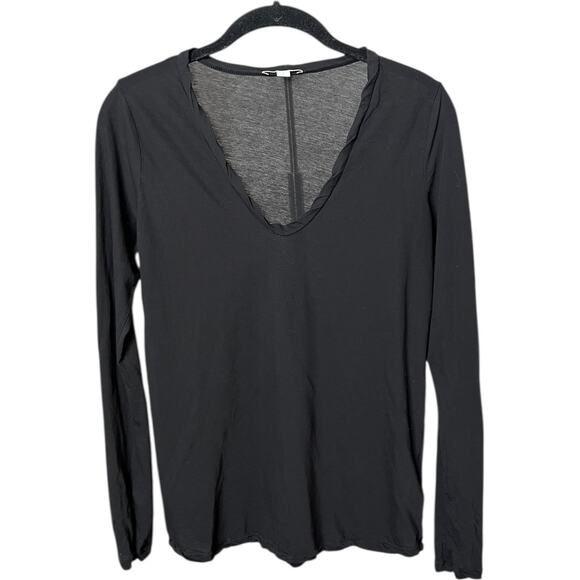 James Perse Standard Deep V Long Sleeve Tee - 1 (S) - Picture 1 of 7